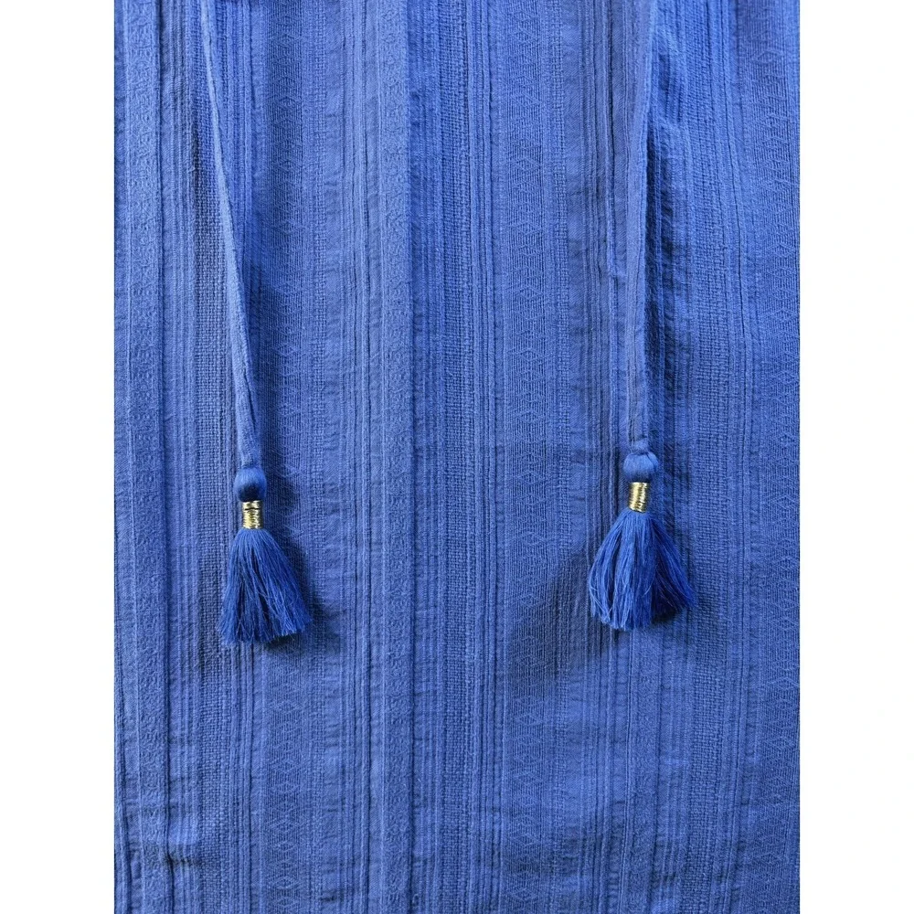 Tommy Bahama Womens Mykonos Cotton Gauze Cover‎ Up Blue sleeveless XXS